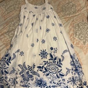 White and Blue Flower Dress